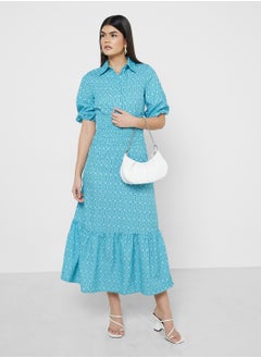 ELLA Shirt Dress With Ruched Waist  - Image 4