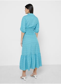 ELLA Shirt Dress With Ruched Waist  - Image 2
