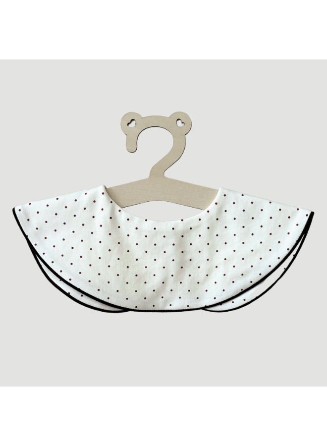 Premium Cotton Baby Bib with Dark Red Polka Dot Design - Soft Adjustable Drool Bib, Rolled Edge for Elegant Protection - Image 2