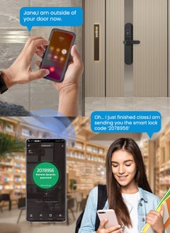 Sharpdo Smart Fingerprint Electronic Door Lock, Fingerprint/Card/Key/Password/Bluetooth, Suitable for Home, Apartment, Office, Hotel  - Image 5