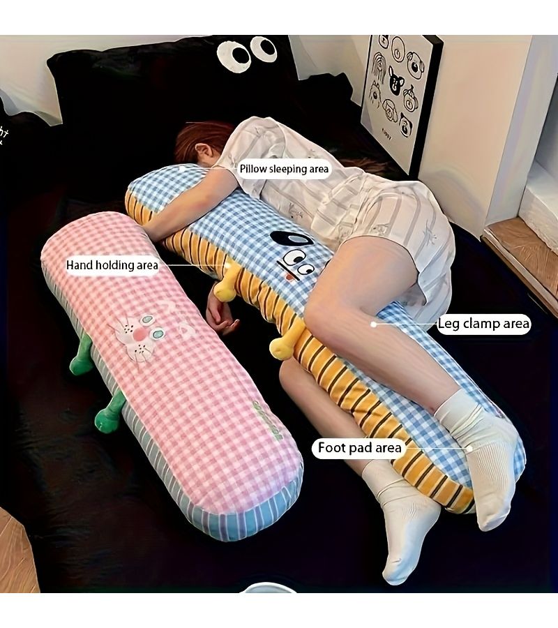 Pink Color Ultra Soft Animal Pattern Rectangular Sleep Aid Pillow - Image 4
