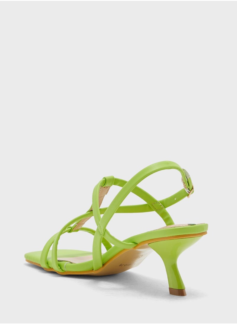 ELLA - Croc Effect Low Heel Sandal - Image 1