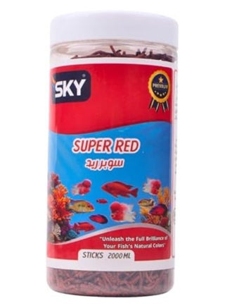 طعام سمك سكاي سوبر ريد ستيكس 2000 مل - غذاء يومي عالي البروتين لتعزيز اللون الأحمر لأسماك السيكليد، فلاورهورن، والباروت في أحواض المياه العذبة - pzsku/Z3AF63E31E854E34DB34EZ/45/1758151385/986043a6-a4ec-4b6b-996e-2d448f11a392