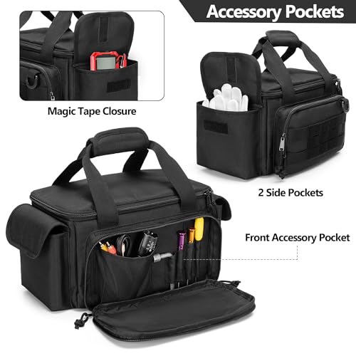 Rexmica Small Tool Bag with Anti-friction and Thick Padded Bottom, Tool Storage Organizer for Men, Tactical Bag, Range Bag, Multi-functional Work Tote for Repairman, Electrician, Carpenters, Handyman - Image 3