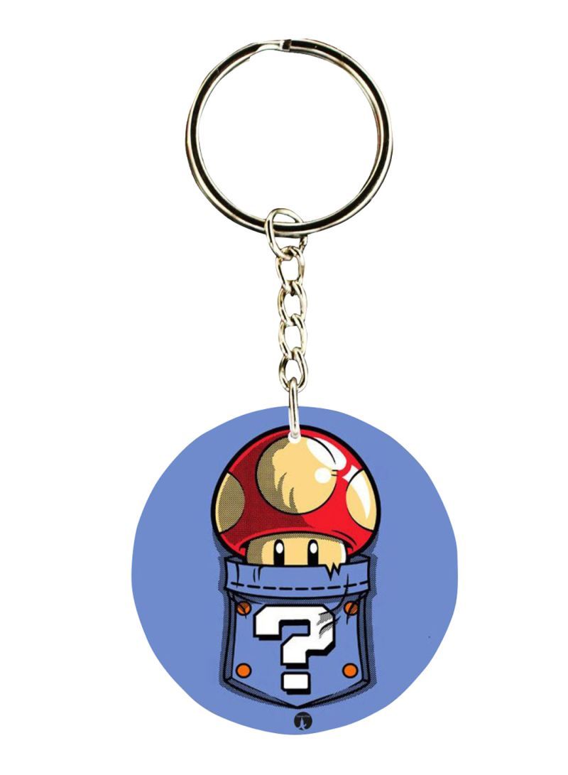 Double Sided Super Mario Printed Keychain