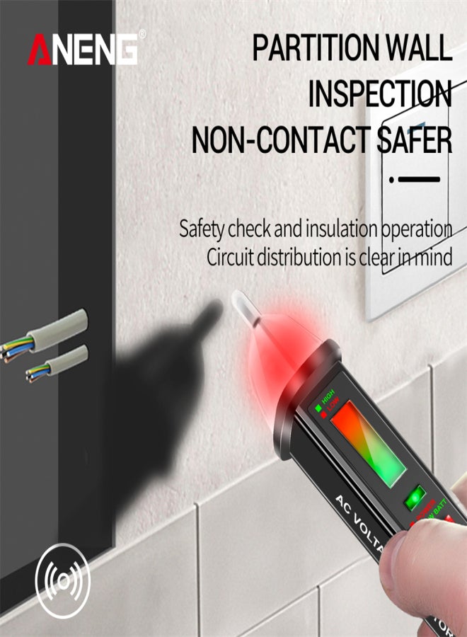 ANENG ANENG VC1015 Non-contact AC Voltage Tester 12V-1000V Portable Waterproof NCV AC Voltage Detector LED Measuring Pen with Zero/ Live Wire Recognition, Flashlight, Alarm Buzzer - Image 3
