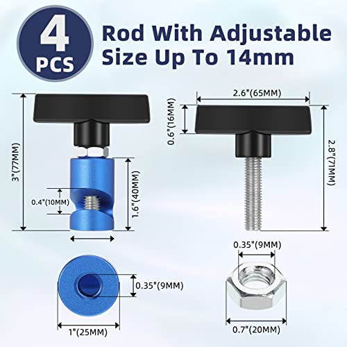 Riakrum Car Hood Prop Struts Clamp Hood Strut Clamp Lift Support Clamp 0.55 Inch Hood Lift Support Clip for Car Rod Retaining Holder Tool (4 Pcs) - Image 2