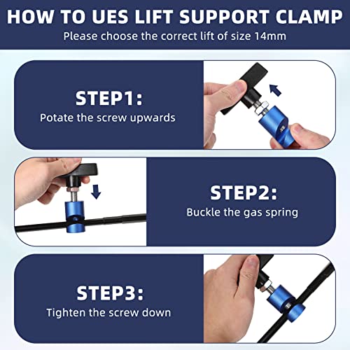 Riakrum Car Hood Prop Struts Clamp Hood Strut Clamp Lift Support Clamp 0.55 Inch Hood Lift Support Clip for Car Rod Retaining Holder Tool (4 Pcs) - Image 4