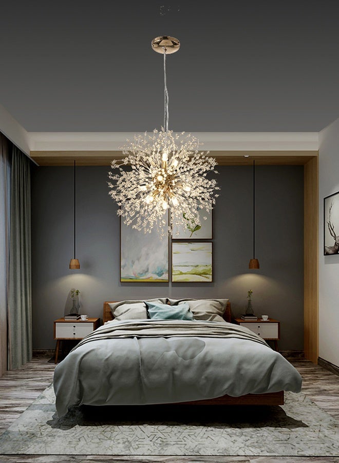 8 Head Modern Dandelion Crystal Chandelier Gold Head Bedroom Dining Room aisle Lighting - Image 3