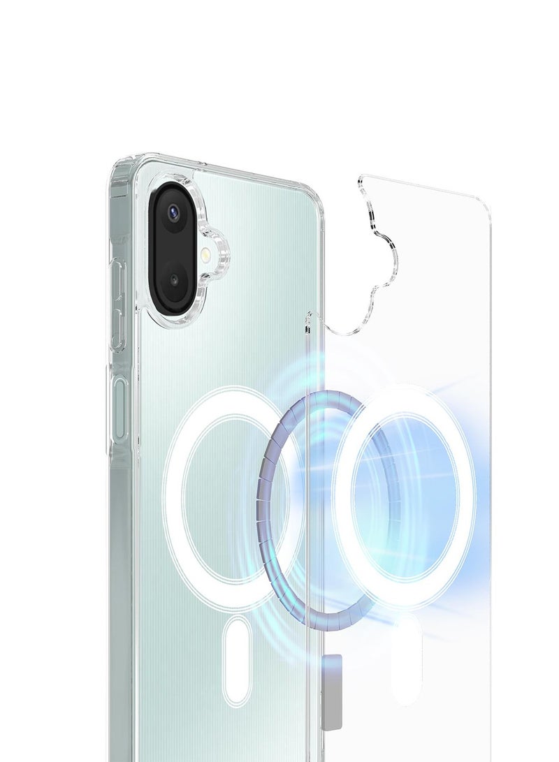 Wtech Samsung Galaxy A07 4G 2025 Magnetic Case, Slim Transparent Flexible TPU Shockproof Magsafe Back Phone Case (MCTPTN) - Clear - Image 2