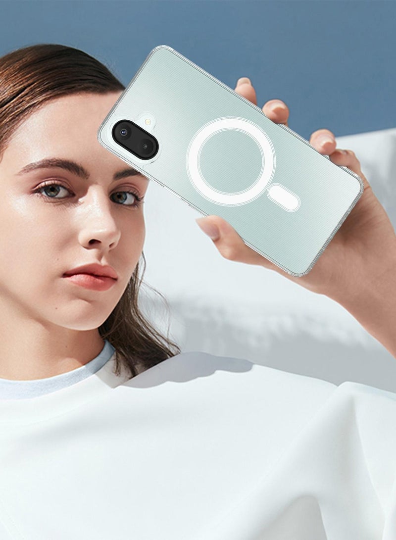 Wtech Samsung Galaxy A07 4G 2025 Magnetic Case, Slim Transparent Flexible TPU Shockproof Magsafe Back Phone Case (MCTPTN) - Clear - Image 4