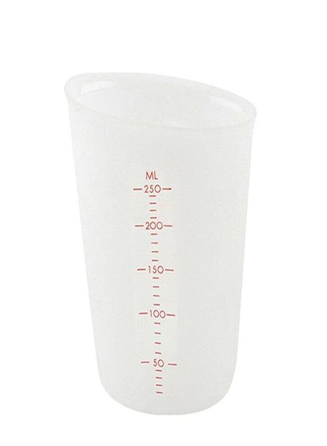 AKOAK 1 Pack Soft Silicone Measuring Cups with Marked 250ml, Flexible Extruded and Poured Double Scale Baking Cups - for Cooking, Resin Mixing, Coffee,Butter, Chocolate, or DIY Projects (White) - Image 1