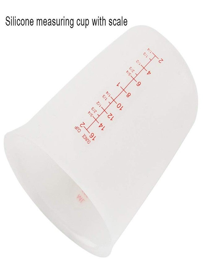 AKOAK 1 Pack Soft Silicone Measuring Cups with Marked 250ml, Flexible Extruded and Poured Double Scale Baking Cups - for Cooking, Resin Mixing, Coffee,Butter, Chocolate, or DIY Projects (White) - Image 2