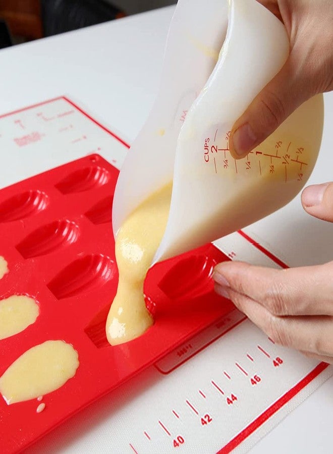 AKOAK 1 Pack Soft Silicone Measuring Cups with Marked 250ml, Flexible Extruded and Poured Double Scale Baking Cups - for Cooking, Resin Mixing, Coffee,Butter, Chocolate, or DIY Projects (White) - Image 3