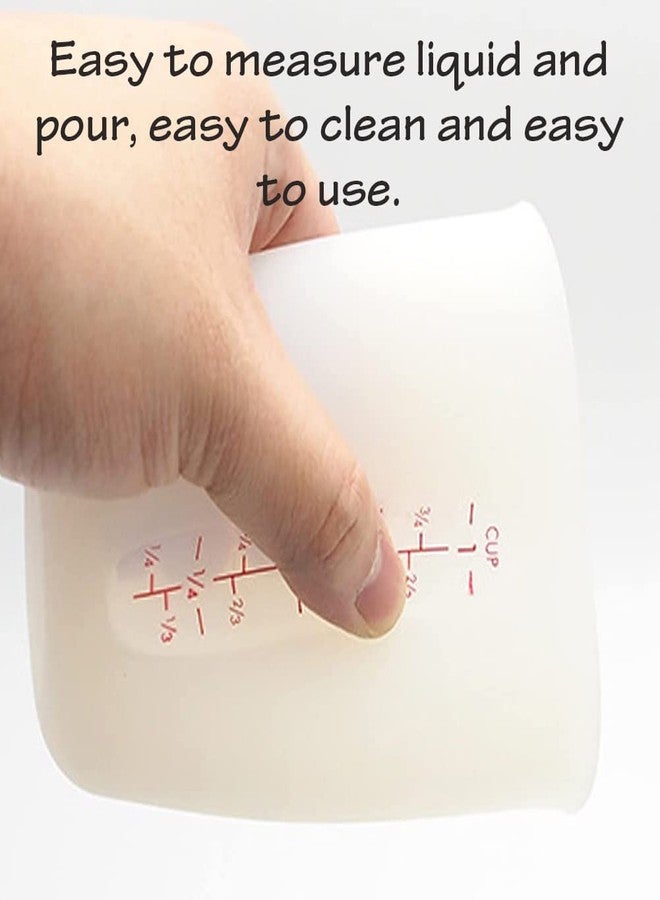 AKOAK 1 Pack Soft Silicone Measuring Cups with Marked 250ml, Flexible Extruded and Poured Double Scale Baking Cups - for Cooking, Resin Mixing, Coffee,Butter, Chocolate, or DIY Projects (White) - Image 5