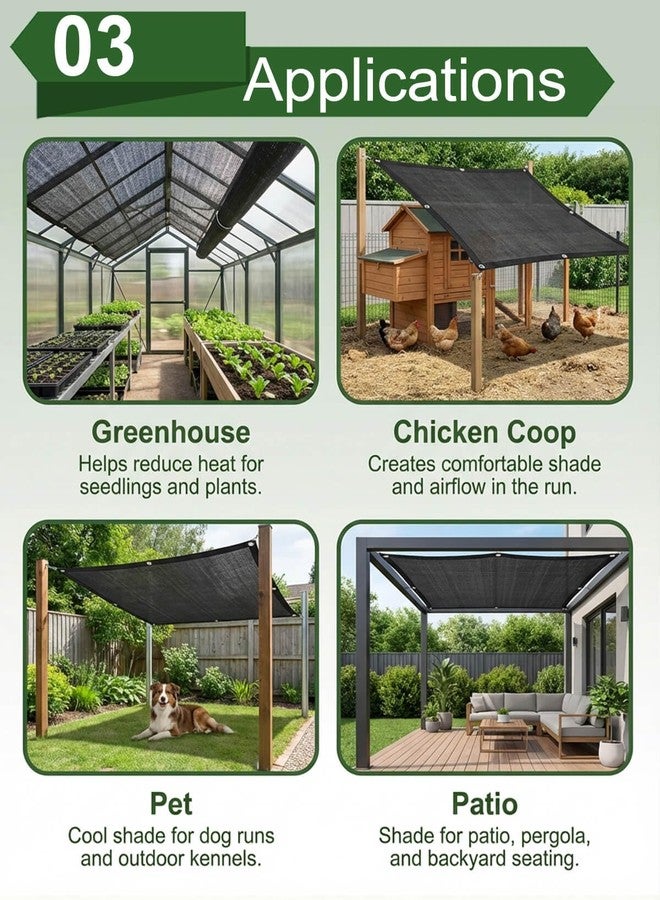 vensovo 30% Sunblock Shade Cloth Net Black Resistant - 8x12 Ft Garden Shade Mesh Tarp for Plant Cover, Greenhouse, Chicken Coop, Tomatoes, Plants… - Image 4