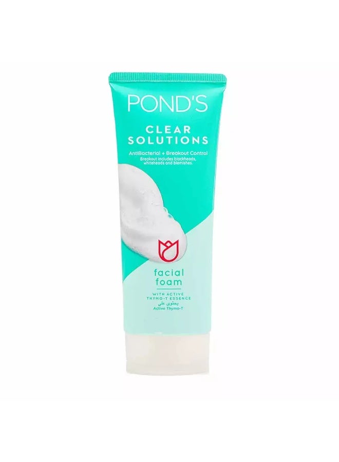 PONDS Ponds Clear Solution antibacterial + Breakouts Control Facial Foam with Active Thymo T Essence - Image 1
