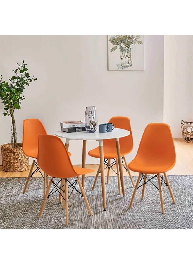 Taimi 6-Piece Office Chair with Wood Legs Orange 70x40x40cm  - Image 4