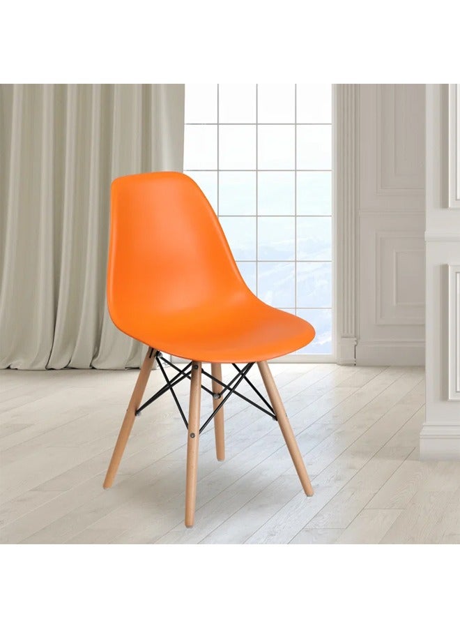 Taimi 6-Piece Office Chair with Wood Legs Orange 70x40x40cm  - Image 2