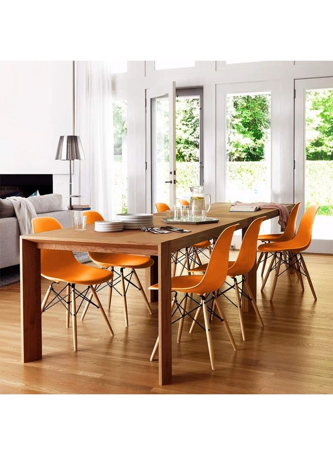 Taimi 6-Piece Office Chair with Wood Legs Orange 70x40x40cm  - Image 3