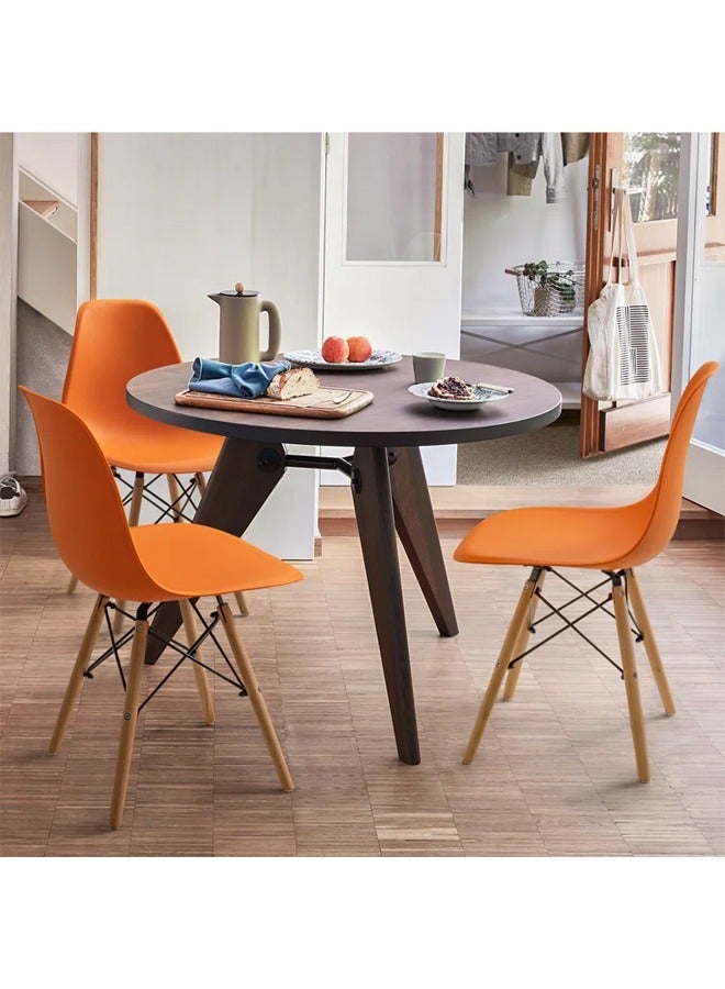 Taimi 6-Piece Office Chair with Wood Legs Orange 70x40x40cm  - Image 5