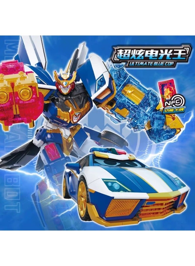 Genuine Dazzle Card Fighter Deformation Toy Dazzle Blue Lightning Super Dazzle Electric King Children's Deformation Robot Black Iron God Of War-Color:8160 - Image 4