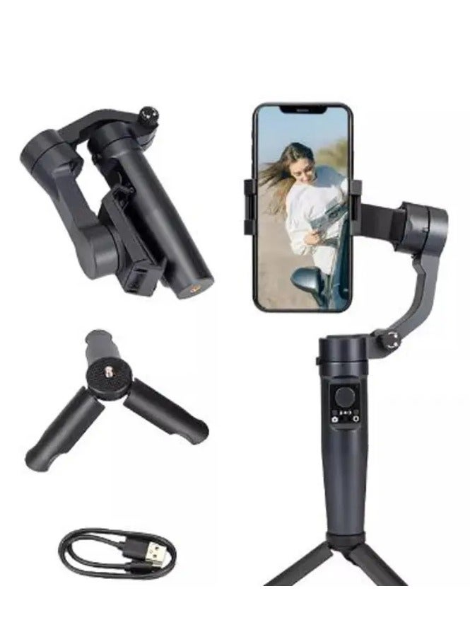 Handheld 3-axis Gimbal Stabilizer Compatible with All Brands of Smartphones for VLOGGING/FILMING, Multipurpose-Black  - Image 1