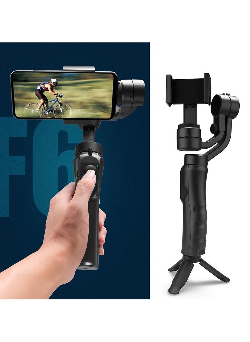 Handheld 3-axis Gimbal Stabilizer Compatible with All Brands of Smartphones for VLOGGING/FILMING, Multipurpose-Black  - Image 3