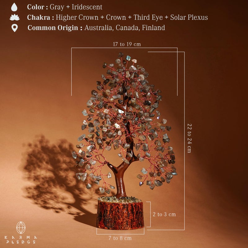 KARMAPLEDGE Crystal Tree of Life Labradorite Healing Crystal Trees for Home & Office Decoration  Handmade Bonsai Trees for Positive Energy  Money  Good Luck  Christmas Decor  Birthday Gifts for Women  Mom - Image 3