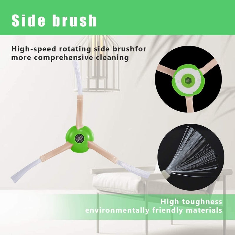 Mochenli Replacement Parts for iRobot Roomba i7 i7+ i3 i3+ i4 i4+ i6 i6+ i8 i8+ E5 E6 E7 &J7 J7+ Vacuum Cleaner, 2 Set Rubber Brushes, 8 HEPA Filters, 8 Side Brushes, 1 Clean Brush, 1 Screwdriver, 22 Pack - Image 3