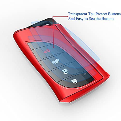 Autophone Compatible with Lexus Key fob Cover with Keychain Soft TPU 360 Degree Protection Key Case for 2018-2025 UX200 LS500 LS500H LC500 LC500h ES300h ES350 Smart Key(Red) - Image 5