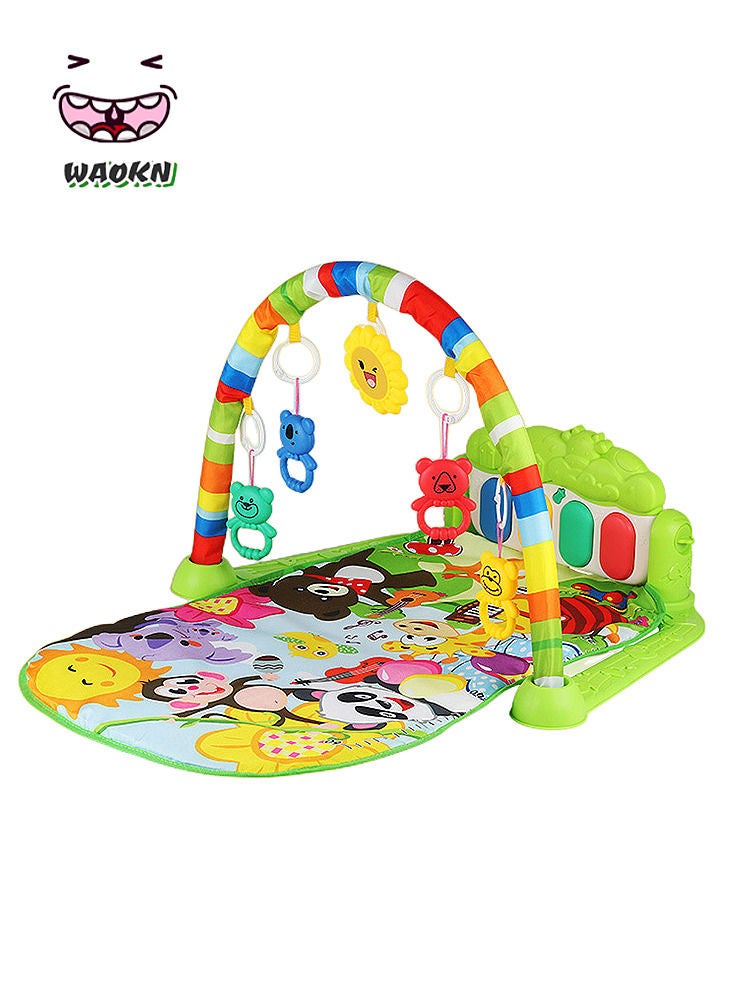 WAOKN Baby Pedal Piano Fitness Baskets Newborn Children's Music Toys Baby Early Learning Toys Gift Set Sleeping Pad Blanket 