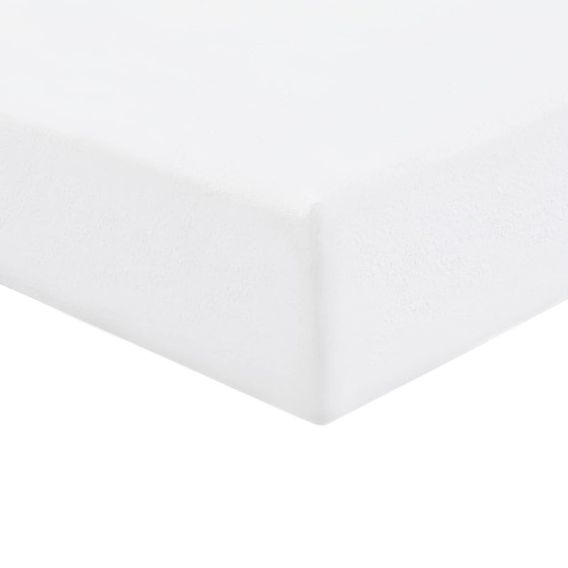 Brentfords Plain Dye Fitted Bed Sheet Non Iron Super Soft Easy Care Microfibre White  King Size