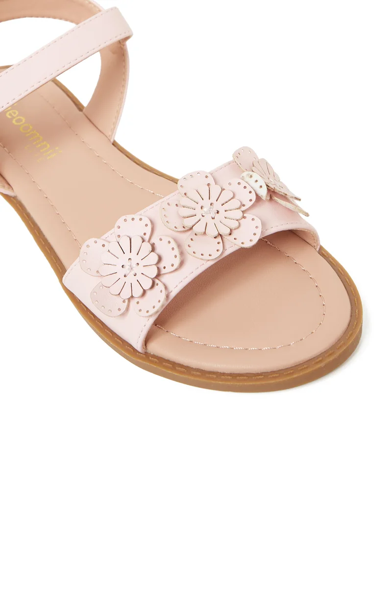 Geoomnii  GEOOMNII Sandals for Pre teen Girls – PINK Sandals with Ankle Strap | Comfortable PU Upper & TPR Sole for Women | Best Price UAE