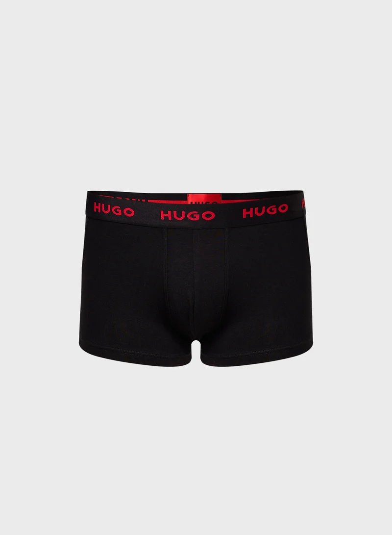 HUGO 3 Pack Logo Band Trunks