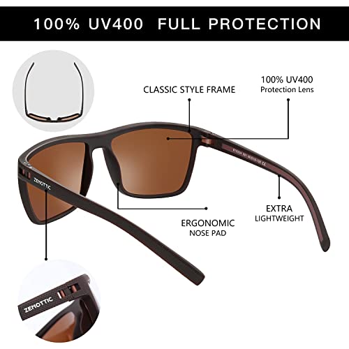 ZENOTTIC Polarized Sunglasses for Men Lightweight TR90 Frame UV400 Protection Square Sun Glasses - Image 4