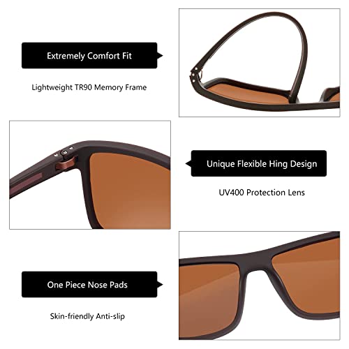 ZENOTTIC Polarized Sunglasses for Men Lightweight TR90 Frame UV400 Protection Square Sun Glasses - Image 3