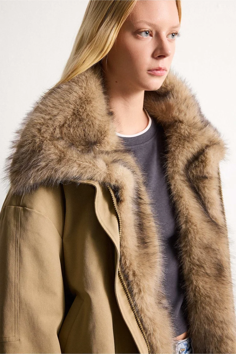 Defacto  Oversize Fit Gabardine Puffer Jacket for Women | Best Price UAE