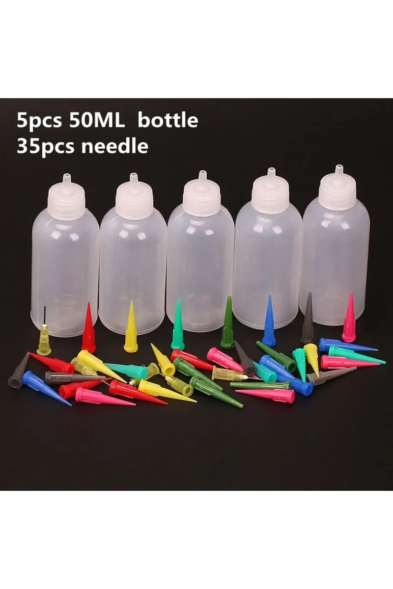 مجموعة من 5 قطع، زجاجة طلاء طينية للخزف سعة 50 مل، زجاجة ضغط متعددة الإبر، ألوان سيراميكية ذات ملمس مميز، اصنعها بنفسك