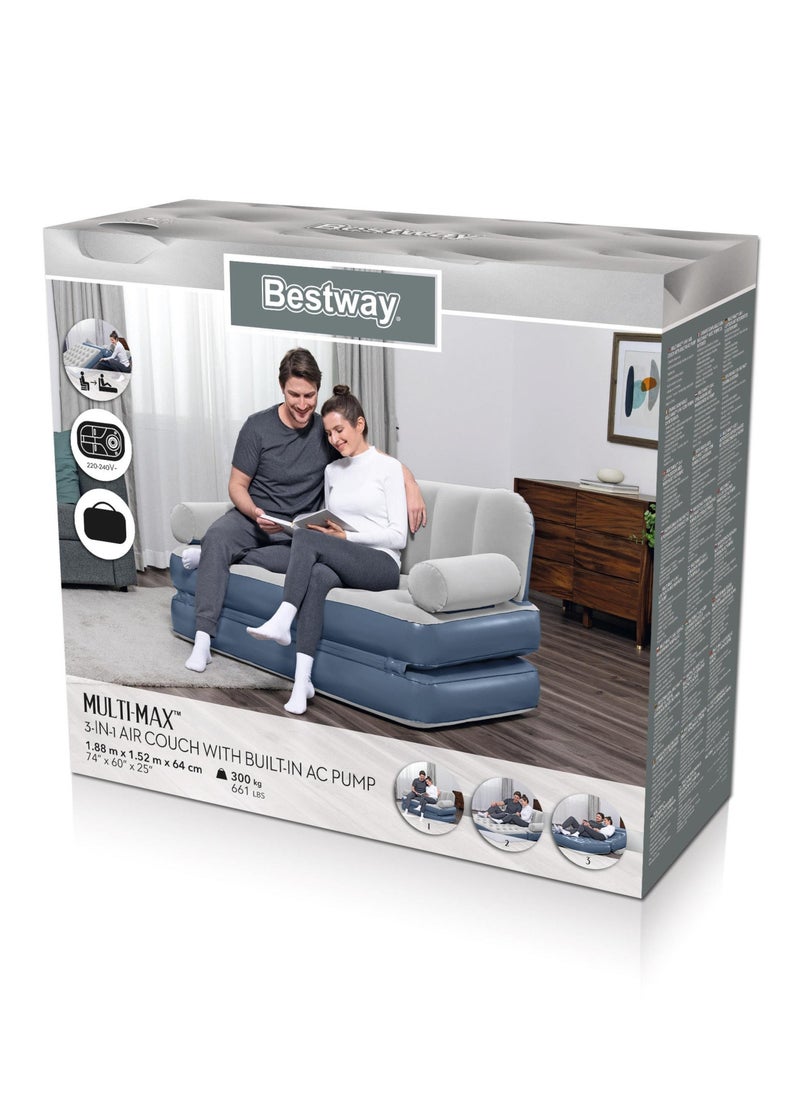 Bestway - Bestway Multi-Max 3-in-1 Inflatable Air Couch with Built-in AC Pump#75079 - Image 1