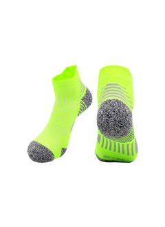 CoolMax Pro Running Socks Cushioned Mid-Calf 3008 fluorescent green