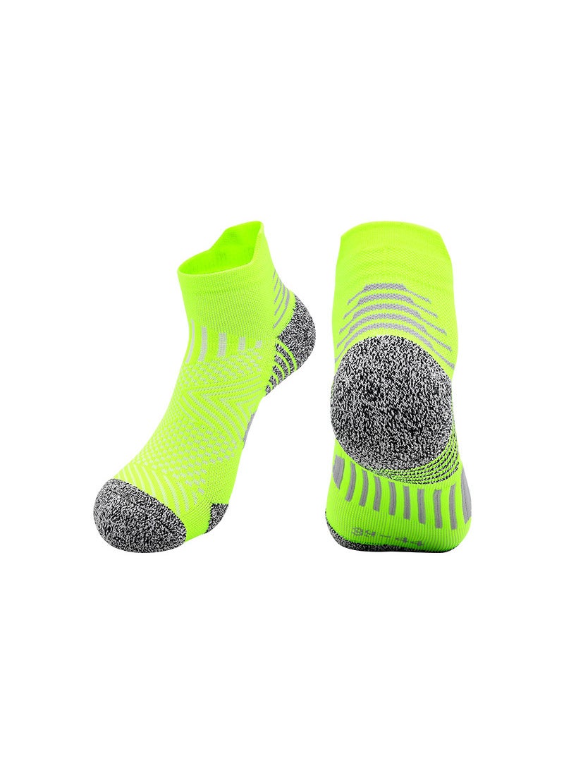 Generic - CoolMax Pro Running Socks Cushioned Mid-Calf 3008 fluorescent green - Image 1
