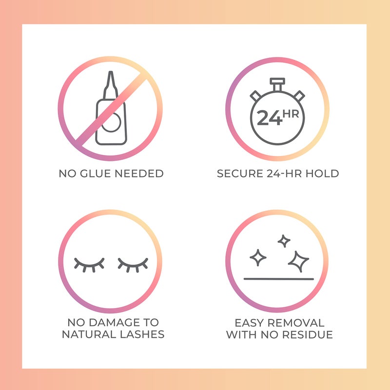 Impress رموش كيس إم بريس الصناعية اللاصقة، 10 مم-12 مم حجم غلّام، سوداء، بدون حاجة للصمغ، شريط غير مرئي، 12 مجموعة رموش - مصقولة - Image 4