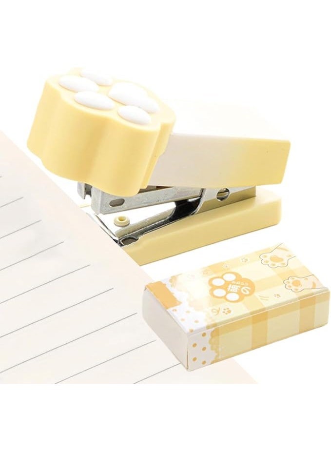 Office stapler | Compact cat claw paper fastener | Portable stapler for 2-15 pages binding Office School Classroom Travel Christmas Party Suitable for Students Children (Stapler 1PCS + Needle 1PCS) - Image 4