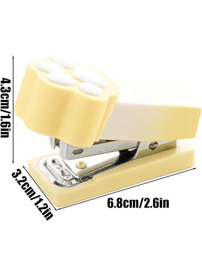 Office stapler | Compact cat claw paper fastener | Portable stapler for 2-15 pages binding Office School Classroom Travel Christmas Party Suitable for Students Children (Stapler 1PCS + Needle 1PCS) - Image 2