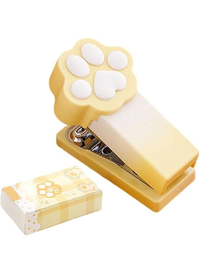 Office stapler | Compact cat claw paper fastener | Portable stapler for 2-15 pages binding Office School Classroom Travel Christmas Party Suitable for Students Children (Stapler 1PCS + Needle 1PCS) - Image 3