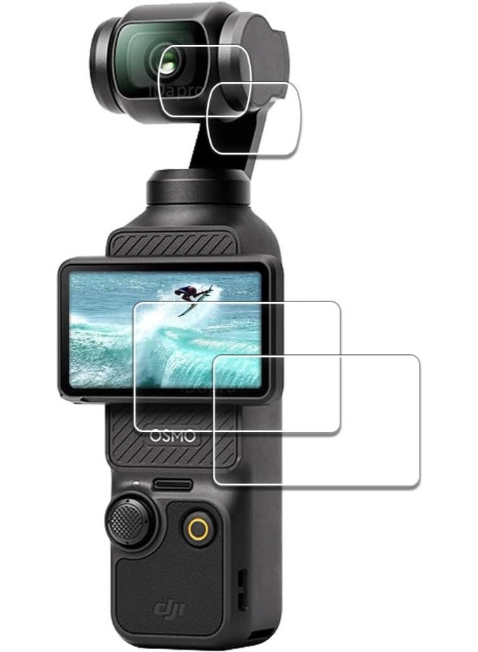 Tempered Glass Screen Protector Film Combo Compatible with DJI OSMO Pocket 3 Camera 2 Screen Protector +2 Lens Film Foil Ultra Clear for OSMO Pocket3 Camera Accessory - Image 1