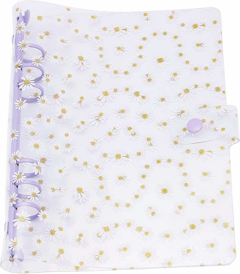 SICCOMA A5 Binder Cover 6-Ring PVC Floral A5 Planner Cover Notebook Binder Refillable Notebook Shell (6.7”x9.2”) for Round-Ring Planner Pages (Inner Paper Not Included) - Image 1