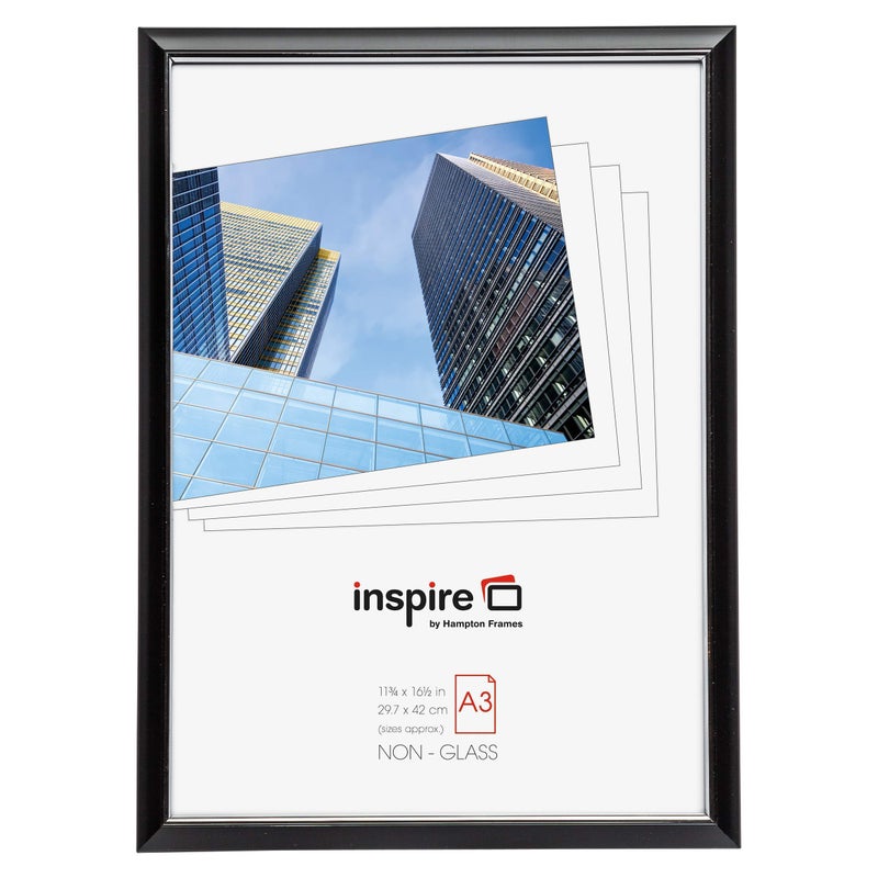 Hampton Frames EASYLOADER Poster Certificate Photo Frame Plexi Black A3 30x42cm EAS3042BKP