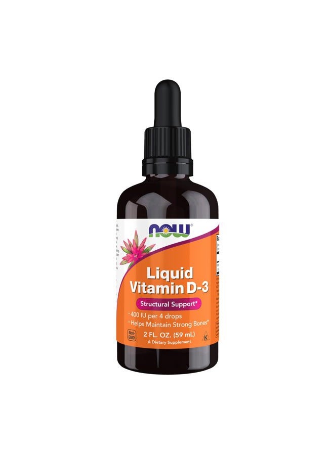 now Supplements, Liquid Vitamin D-3, Strong Bones*, Structural Support*, 2-Ounce  - Image 1